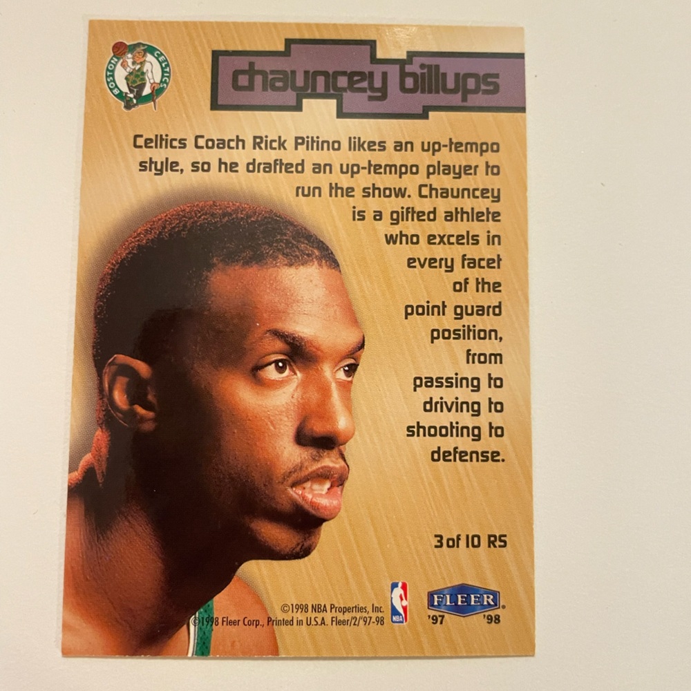 1997-98 Fleer Rookie Sensations #3 Chauncey Billups Rookie Card - Picture 2 of 2